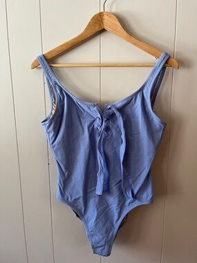 J. Crew Periwinkle One-Piece with Lace Up Front Detail